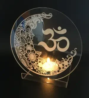 Mystic Moonlight AUM: Celestial Harmony Tea Light Holder - Image 5