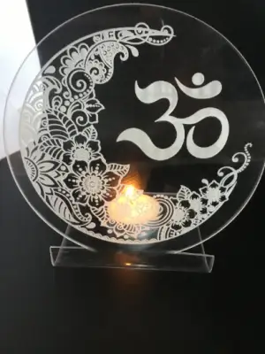 Mystic Moonlight AUM: Celestial Harmony Tea Light Holder - Image 2