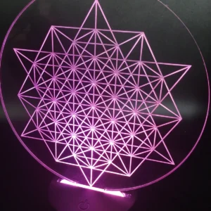 Sacred Geometry LED Lamp – Pink Glow