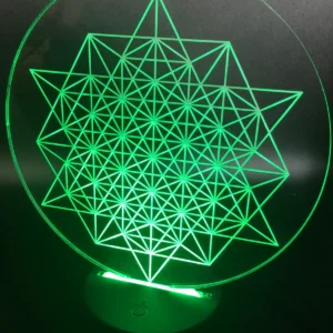 Sacred Geometry LED Lamp – Green Glow