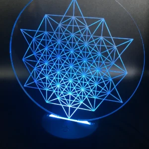 Sacred Geometry LED Lamp – Blue Glow