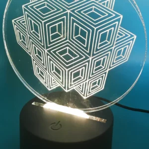 Geometric Cube LED Lamp – White Glow