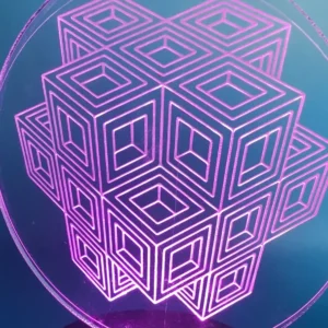 Geometric Cube LED Lamp – Purple Glow