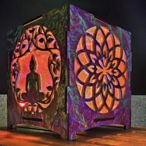 Tranquil Buddha & Tree of Life Lamp: Illuminate Your Space with Serenity