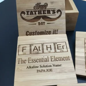 Sip in Style with your Personalized Engraved Bamboo Coaster Set-Saving Tables with a Personal Touch!