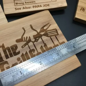 Alternative view of Sip in Style with your Personalized Engraved Bamboo Coaster Set-Saving Tables with a Personal Touch!