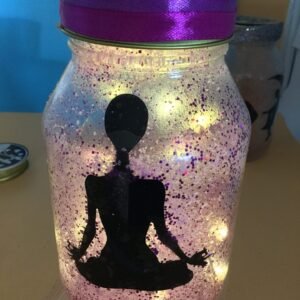 A Sacred Meditation Light up Jar- Interdimensional experiences – Night light -Peaceful Oasis Meditating Zen moments- Light Jar
