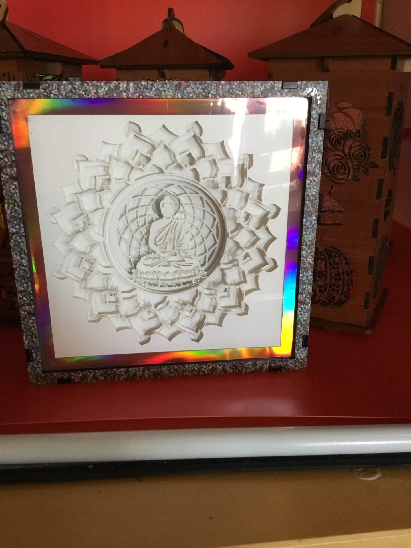 Zen Illumination: Buddha's Serene Shadow Box - Image 2