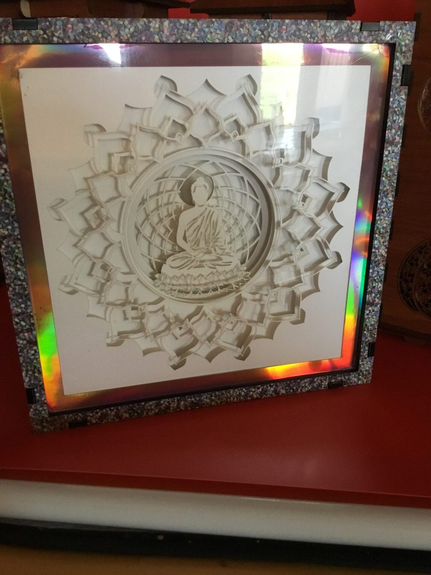 Zen Illumination: Buddha's Serene Shadow Box - Image 6