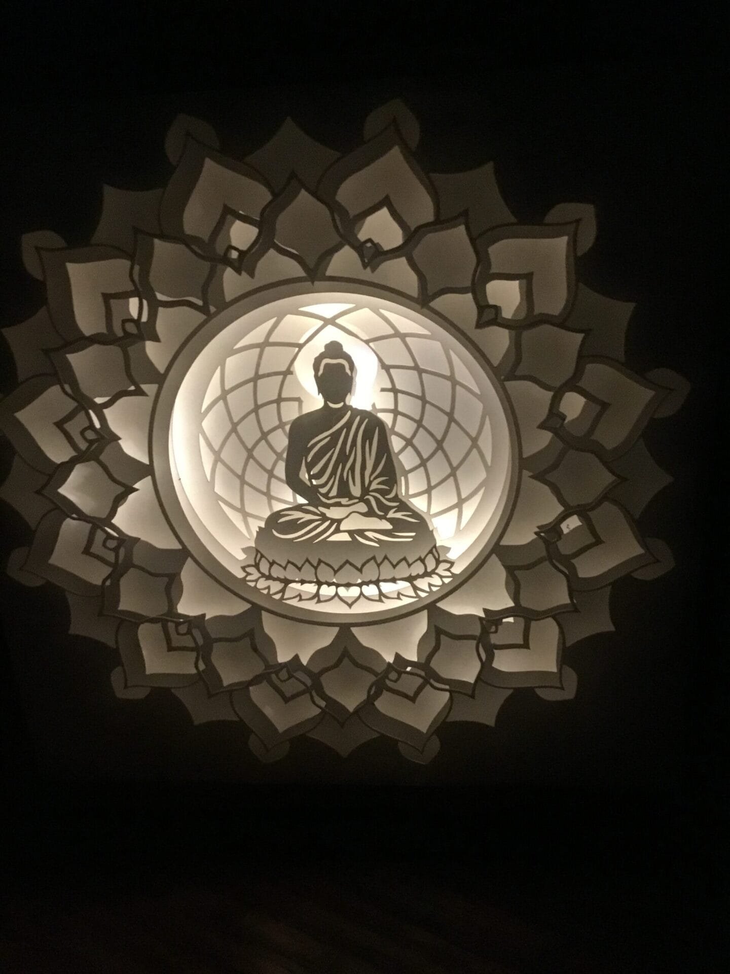 Zen Illumination: Buddha's Serene Shadow Box - Image 5