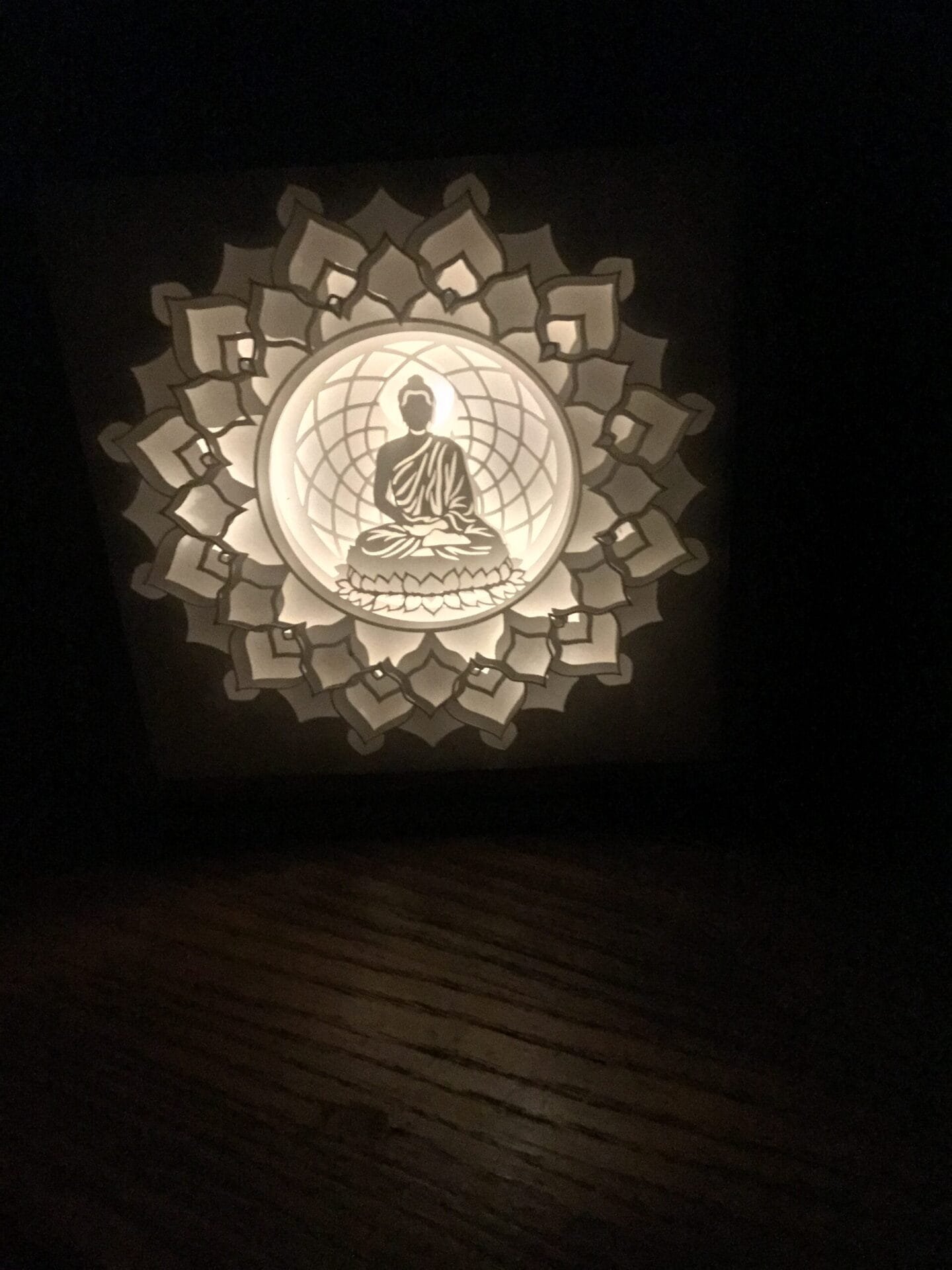 Zen Illumination: Buddha's Serene Shadow Box - Image 3