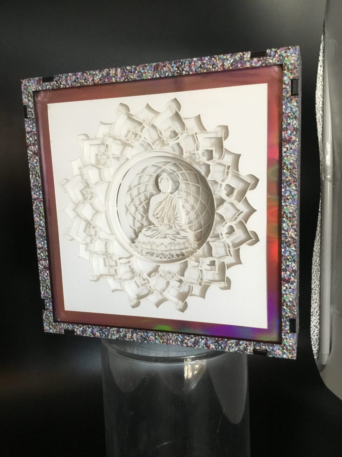 Zen Illumination: Buddha's Serene Shadow Box - Image 13
