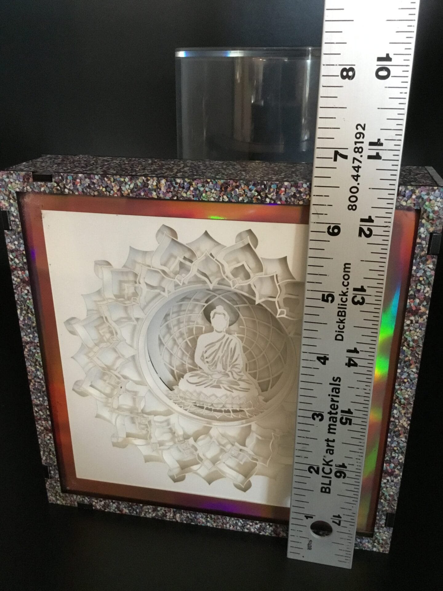 Zen Illumination: Buddha's Serene Shadow Box - Image 10