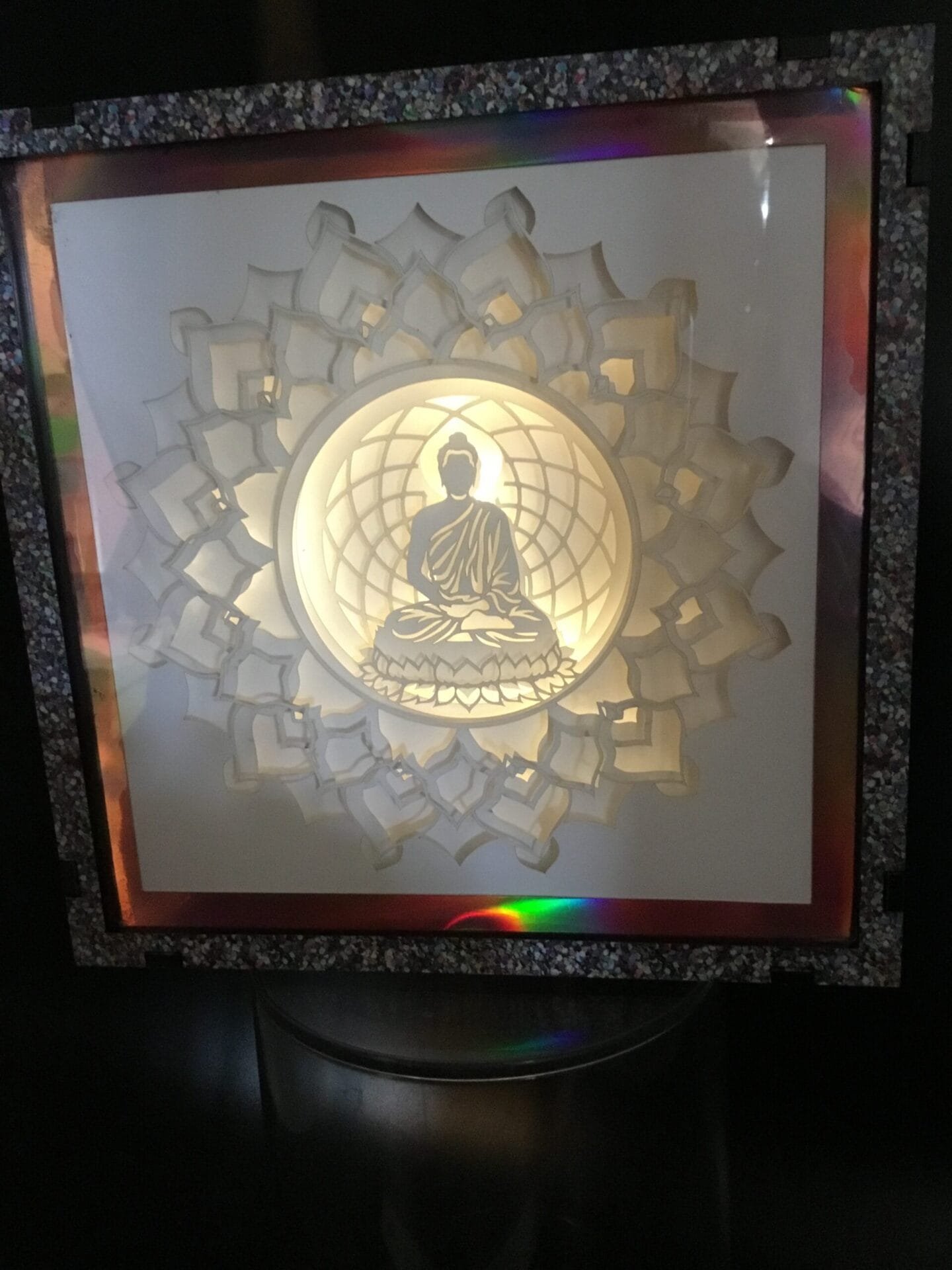 Zen Illumination: Buddha's Serene Shadow Box - Image 7