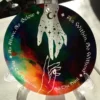 Tie-Dye Acrylic Charger Plate with Hand and Crystal Design – on display
