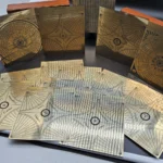 celestial oracle divination box with zodiac astrology cards and pendulum. Handmade Custom Spiritual Tools.