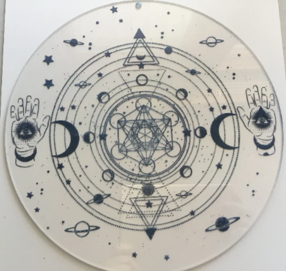 Celestial Planetary Charger – Sacred Geometry Altar Disc