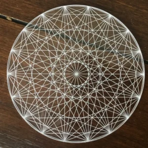 Clear Sacred Geometry Charger in Sunlight