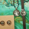 Tree of Life Jewelry Set – Pendant Necklace, Bracelet, and Wooden Earrings