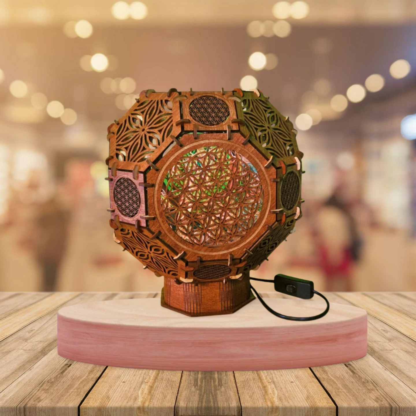 Sacred Glow – Flower of Life Lamp - Image 3