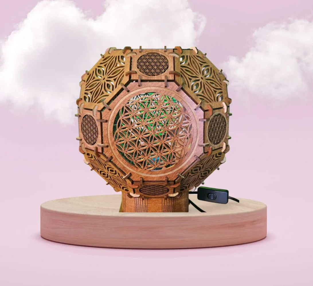 Sacred Glow – Flower of Life Lamp