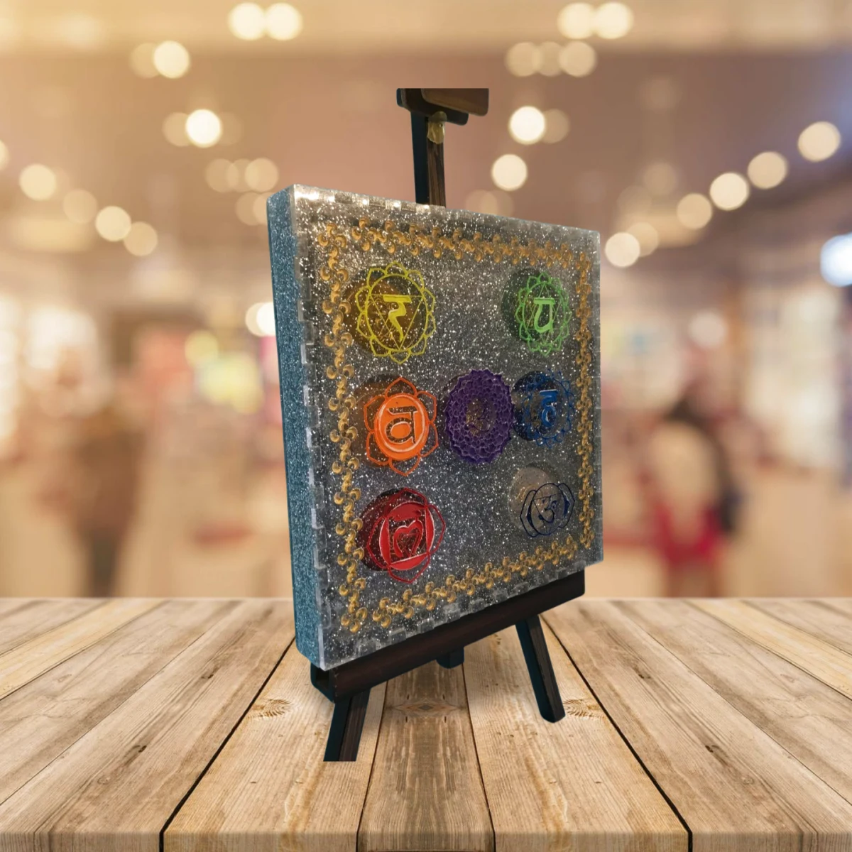 Starlit Serenity – Silver Glitter Reiki Stone Box - Image 5