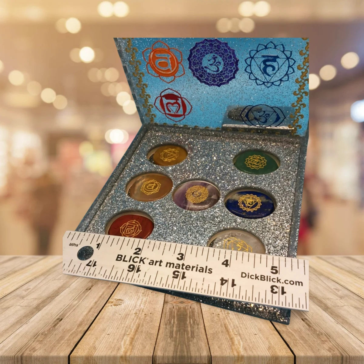 Starlit Serenity – Silver Glitter Reiki Stone Box - Image 9