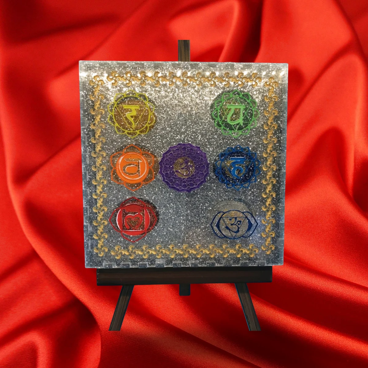 Starlit Serenity – Silver Glitter Reiki Stone Box