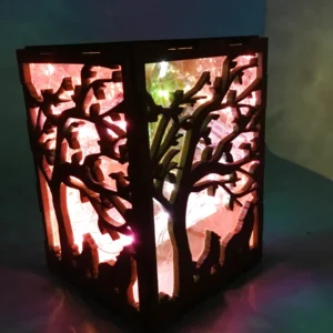 Handcrafted wolves Lamp with Multicolor Glow