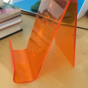 Laser engraved acrylic book and tablet stand with ruler for close up