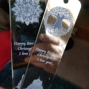 engraved bookmarks with mandala and tree of life designs